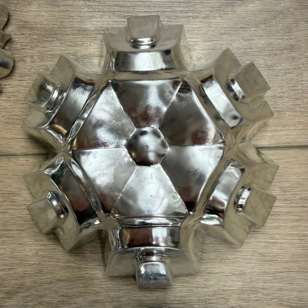 Vintage Bundt Jello‎ Pastry Molds Set 10 Fluted Flower Snowflake Shell Steel